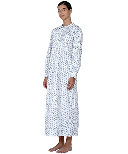 Chemise de nuit coton col Peter Pan imprimé résistant aux plis