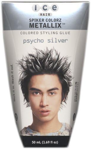 Ice Hair - Spiker Colorz Metallix Colored Styling Glue Psycho Silver 1.69 FL OZ