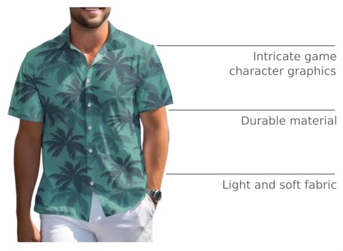 Image of 99TIMORO Fathers Movie Hawaiian Shirt for Men, Characters Button Down Short Sleeve Top, Summer Beach Gifts