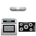 Cosmo 3-Piece 36" Electric Cooktop 36" Under Cabinet Range Hood 24" Electric Wall Oven