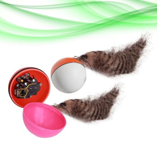 Juguetes para gatos y cachorros balones eléctricos con batería y motor plástico ligero 7