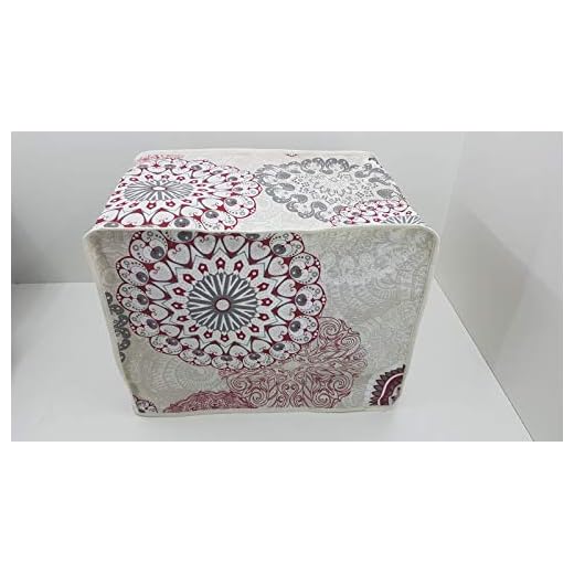T-MIX Funda Protectora Tela Antimanchas Compatible con Robot Cocina Mambo. 6090, 7090, Silver, Black, 8090 9090 9590 10070 Mandala Rojo