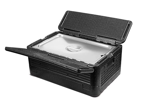 MBH - Caja isotérmica para el Transporte de Alimentos para hostelería. Caja Plegable mantenedora de Temperatura para bandejas gastronorm GN 1/1 para Catering y restauración.