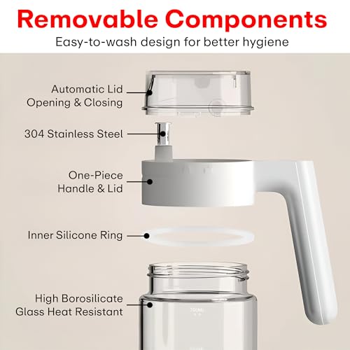 Image of PRIME PICK Oil Dispenser Bottle for Kitchen 700ml - No Drip Auto Open & Close Glass Container, Leak-Proof Handle Design, Stainless Steel Spout, Transparent Jar for Cooking, Baking & BBQ