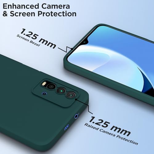 Image of Outlouders Back Cover for Redmi 9 Power /Poco M3 | Camera Protection | Durable Soft Matte Silicone Bumper Case (Green)