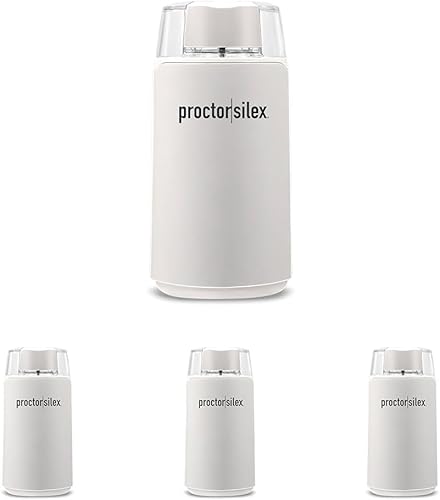 Miniatura 11 de Proctor Silex Molinillo de café eléctrico para granos, especias y más, cuchillas de acero inoxidable, 12 tazas, color blanco Blanco,Negro