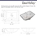 DeerValley DV-1U101 Ally Undermount Bathroom Sink Rectangular, 21'' x 14.72'' Vessel Sink Undermount Bathroom Sink White Ceramic Lavatory Vanity Vessel Sink with Overflow