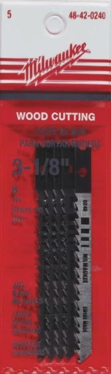 Milwaukee Electric Tool 48-42-0240 Multi-Purpose Jig Saw Blade, 3-1/8" L x 7/32" W, 8 TPI - image 1