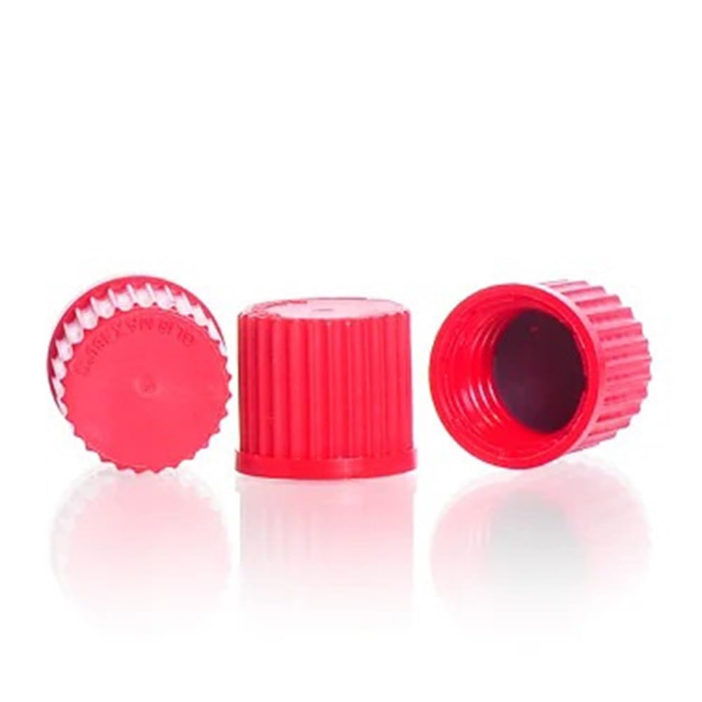 Cristalería de Laboratorio Tapón de rosca de alta temperatura (PBT, rojo) con tapa de silicona curada con peróxido de PTFE(292402807)