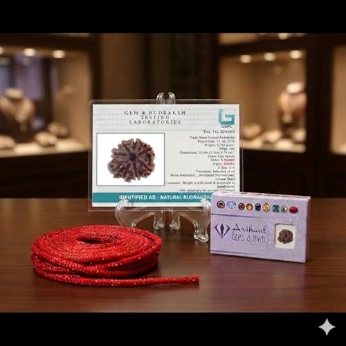 Image of Arihant Gems & Jewels 8 Mukhi Faced Rudraksha | Natural & Certified | Astrological Benefits | Positive Energy | Unisex for Men & Women (Nepali Rudraksha)
