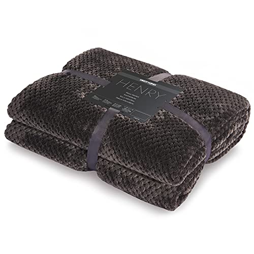 DecoKing Henry knuffeldeken van 70 x 150 cm, grafiet, deken, microvezel, woondeken, sprei, fleece, zacht, behaaglijk… - Image 5