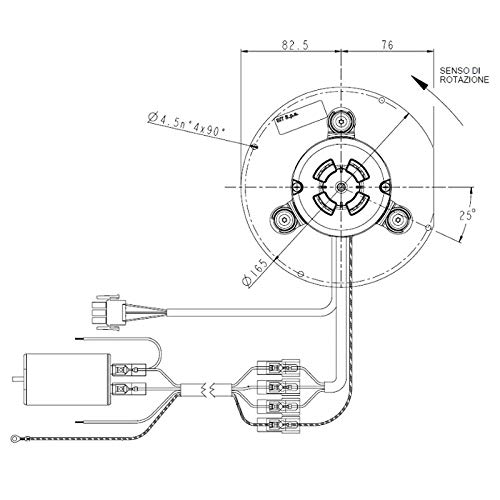 Estrattore aspiratore fumi LN2 NATALINI PL20CE0120 W931200120 per stufa a pellet Completo di Encoder