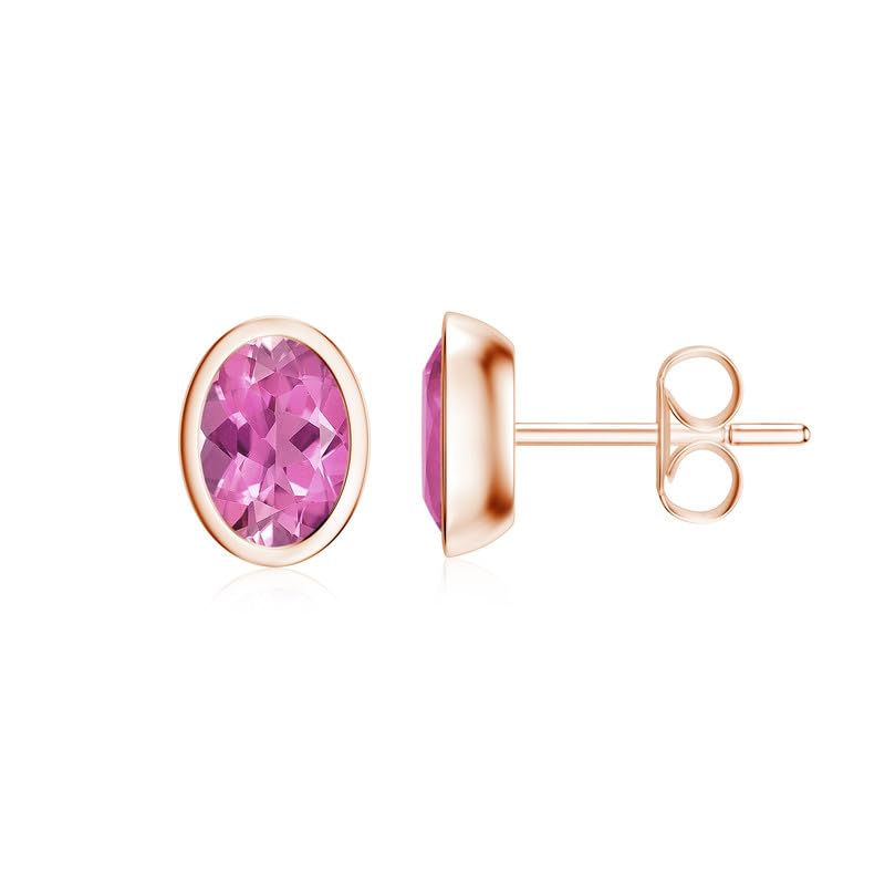 Image of Silvershake 6MM Round Shape Bazel Set Birthstone Gemstone 925 Sterling Silver Stud Post Earrings Jewelry for Business Women or Teens