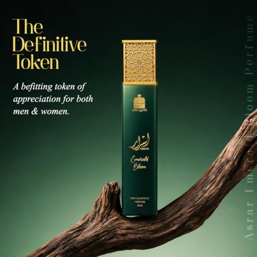 Image of Adilqadri Asrar Emerald Bloom 50ml Perfume for Men & Women - Non-Alcoholic Citrus, Floral, Oud & Amber Fragrance - Long Lasting Fresh Green Scent