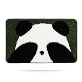 Cute Panda Bathroom Rugs Adorable Animal Bath Mat Cartoon Floor Mats, Non Slip Extra Absorbent Soft Bath Rug, Machine Washable, Bathtub Carpet Shower Indoor Area Use (16' x 24', Shy)