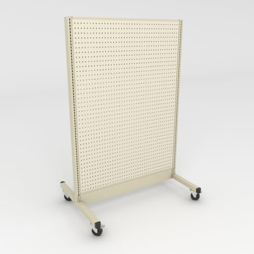 DGS Retail Rolling Gondola Shelving Unit, Platinum 48” W by 72” H Double-Sided Island Gondola with 19