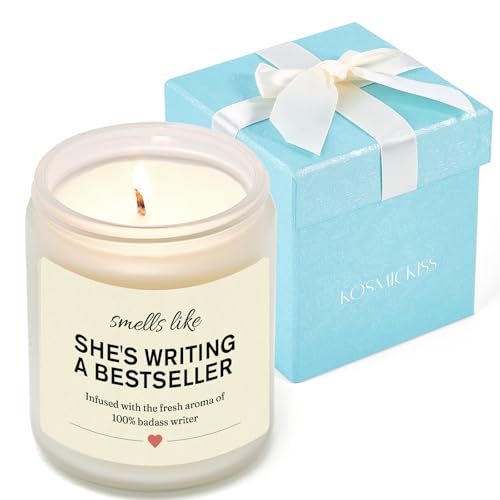 Kosmickiss Writer Gifts for Women, Funny Author Gifts for Writers, Lavender Soy Wax Candle, Cool...