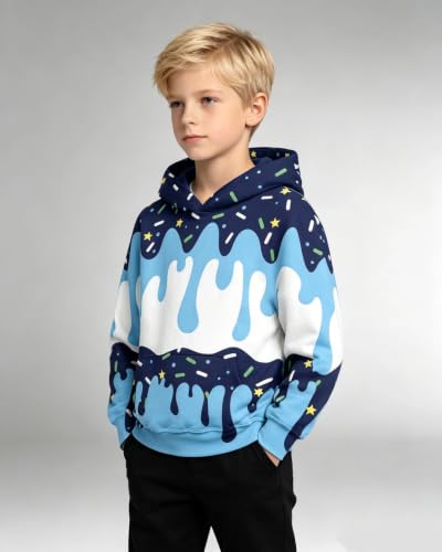 Image of Belovecol Boys Hoodies 3D Printed Hooded Sweatshirts with Pocket for 6-16Y
