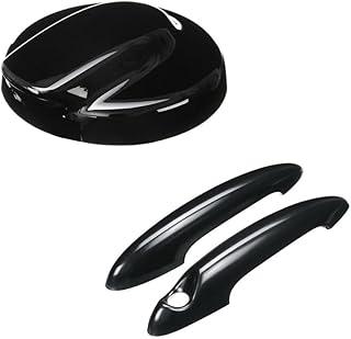 RijPex 2Pcs ABS Black Door Handle Cover Compatible with Mini Cooper S R50 R53 R56 & 1Pcs Black Cap Cover Compatible with BMW Mini Gen 2 R56 for Coope
