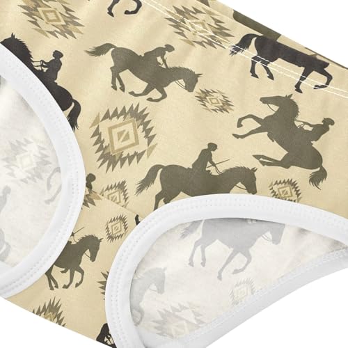 Joisal Toddlers Underwear Floral 2t Cotton Girl Panties Cute Funny Briefs Undies Kids Black Riders Horse Brown4