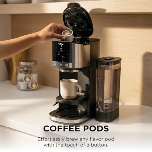 Ninja DualBrew Coffee Maker | Brew Coffee Grounds & Pods | Brew Classic, Rich, Over Ice, & Cold Brew | Brew Single-Serve Cup to Full 12-Cup Carafe | Stainless Steel | GP161