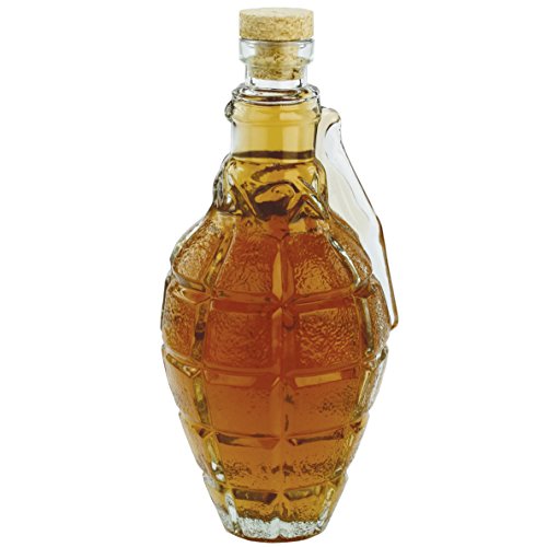 Barbuzzo Grenade Whiskey Decanter with Cork Stopper - 17 Ounce Glass Bottle - Perfect Drinking Accessory Gift - Glass Liquor Decanter for Your Favorite Drinks Such as Scotch, Bourbon, and Wine Barbuzzo Grenade Whiskey Decanter with Cork Stopper - 17 Ounce Glass Bottle - Perfect Drinking Accessory Gift - Glass Liquor Decanter for Your Favorite Drinks Such as Scotch, Bourbon, and Wine