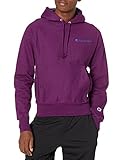 Champion Men's Reverse Weave Pullover Left Chest Script, Venetian Purple, X-Small