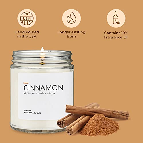 1Oak Soy Wax Scented Candles (Cinnamon) - Soy Candles For Home Scented - Long Burning Candles Premium - Hand-Poured (9Oz.) #TOP2