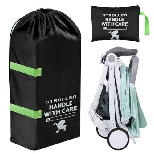 CENBEN Stroller Bag for Airplane Large Capacity Pram Travel Bag Waterproof Pushchair Cover with Hand Strap Pushchair & Pram Transport Bags for Airplane Infant Buggy Stroller Storage(Black)