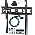 Cheetah Fixed TV Mount for Most 26-60 Inch TVs up to 115lbs VESA 400x400mm, with 10ft HDMI Cable, LED LCD OLED-4K Flat Screen TV Wall Mount Bracket, Fits 16" Studs, Quick Release Lock, Low Profile