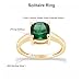 AFFY Solitaire Ring for Women 7MM Cushion Cut Simulated Green Emerald Anniversary Ring in 14K Yellow Gold Plated 925 Sterling Silver 2Ct Birthstone Jewelry Gift for Her Size-8