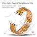 V-MORO Compatible with Resin Apple Watch Bands Series 11/10/9/8/7 46mm 45mm 44mm 42mm,Fashion Lightweight Resin Bracelet Wristband with Rose Gold Buckle iWatch Ultra 49mm Series 6/5/4/3/2/1/SE-Amber Glow