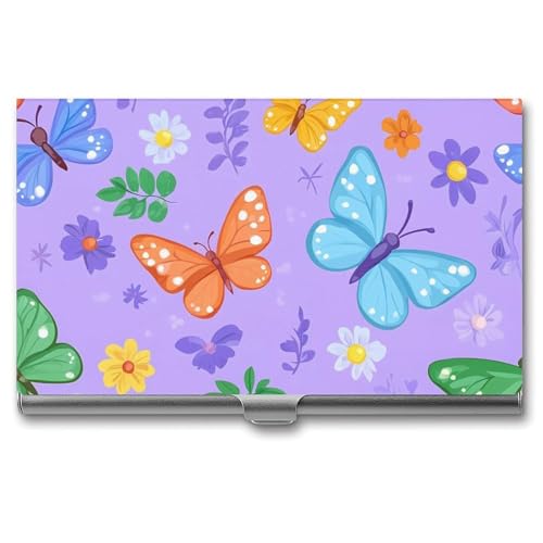 Butterflies Business Card Case Pocket Card Holder Slim Card Wallet for Men Women
