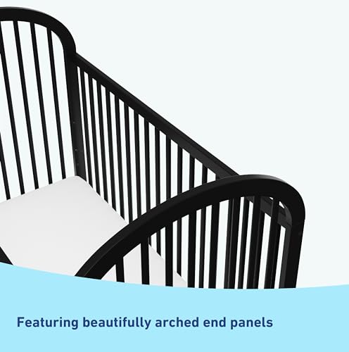 Image of Graco Olivia 3-in-1 Convertible Crib - GREENGUARD Gold Certified, 100% Solid Wood, Fits Standard Baby Crib Mattress, Converts to Toddler Bed and Daybed, 4 Adjustable Mattress Heights (Black)