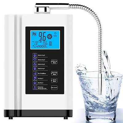 Water Purifier Machine Water Ionizer Up to -500mV ORP, PH 3.5-10.5 Home Alkaline Water Filtration,7 Water Settings/8000L Per Filter/Auto-Cleaning/Intelligent Voice,White