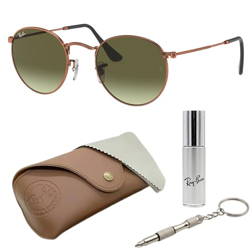 Image of Ray-Ban RB3447 ROUND METAL Round Shaped Sunglasses for Men with Official RAYBAN Eyewear Kit