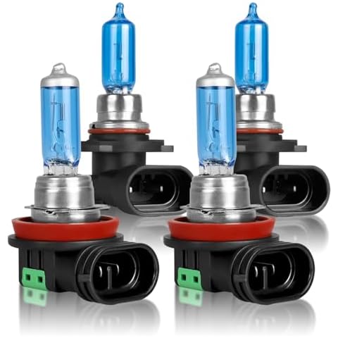 SHENKENUO Fit For Camry (2007-2018) 9005 High Beam + H11 Low Beam Ultra - High Performance Halogen Headlight Bulbs Combo,Plug-n-Play,Pack of 4 (Year:2007-2018) Cover