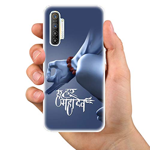 Image of Fashionury inchHAR HAR MAHADEV (Blue) Designer Printed Shock Proof Soft Silicon Back Cover for Realme XT