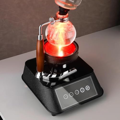 Axazcs Siphon-Kaffeemaschine, Mit 400-W-Halogenheizung, Vakuum-Kaffeemaschine, Tisch-Siphonkanne Aus Glas, Einstellbare Temperatur, Zum Zubereiten Von Kaffee Mit Reichhaltigem Geschmack