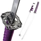 White 39.5” Classic Dragon Katana Samurai Sword Unsharpened Steel