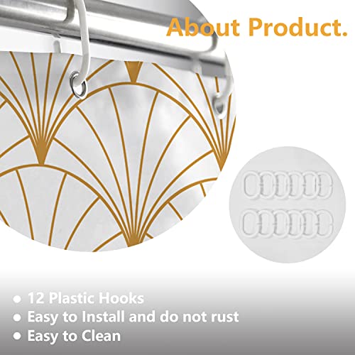 Baonews Art Nouveau Dragonfly Decor Shower Curtain Set,Line Vintage Oriental Modern Fashion Polyester Shower Curtain thumb #3