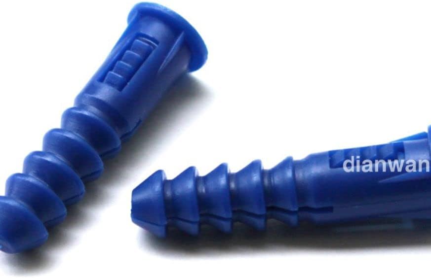 6.4x30mm Ribbed Plastic Anchor Wall Plastic Expansion Pipe Tube Plugs - Anchors - - (Specification: 100pcs, Length: 30mm)