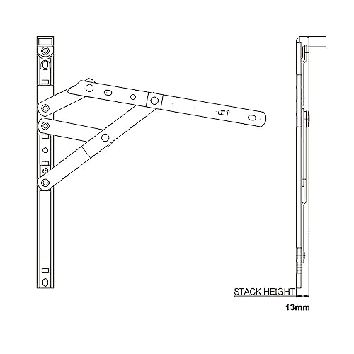 16" Premium Egress Fire Escape Window Hinges (Pair), Silver, 16 Inch - Image 3
