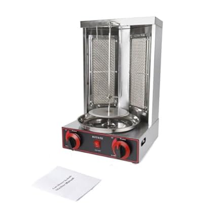 3000W LPG Gas DönergrillDöner Kebab Maschine, Gas Döner Tischgrill Döner BBQ Edelstahl Vertikalgrill Hähnchengril 2-Brenner Kebap Grill – Bild 5