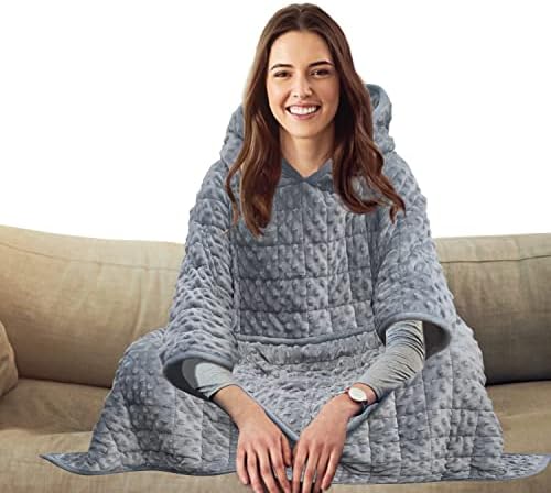 STARLENGET Wearable Weighted Blanket Wighted Sleep Cabin for Adult/Kids, Wearable Heavy Blanket for Sleeping Full of Hug Feeling, 100% Cotton Big Blanket with Glass Beads