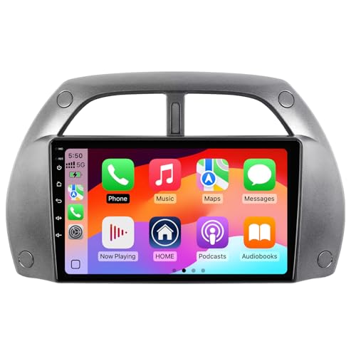 2+32G Android 13 Double Din Car Stereo for Toyota RAV4 2001-2006 with 9 Inch Touchscreen Radio Built-in Wireless Carplay/Android Auto/GPS/Bluetooth/FM/AUX-in/Steering Wheel Controls/Backup Camera