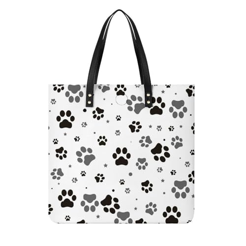 Sac à main shopper femmes grand format 39x39cm avec motif chien et anses bandoulière