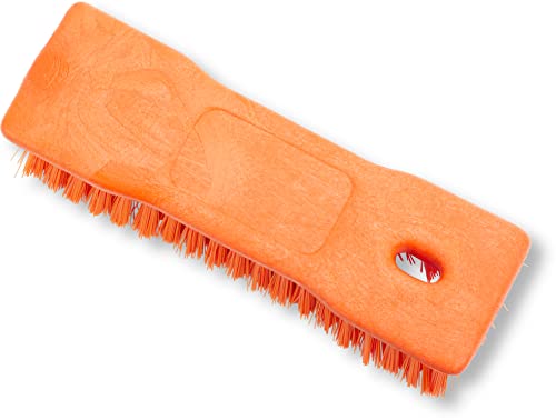 Image of SPARTA Comfort Grip Scrub Brush Hand Brush for Bathroom, Kitchens, Countertop, Plastic, 8 Inches, Orange