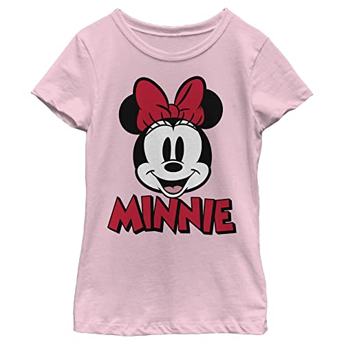 Disney Characters Minnie Chenille Patch Girl's Solid Crew Tee