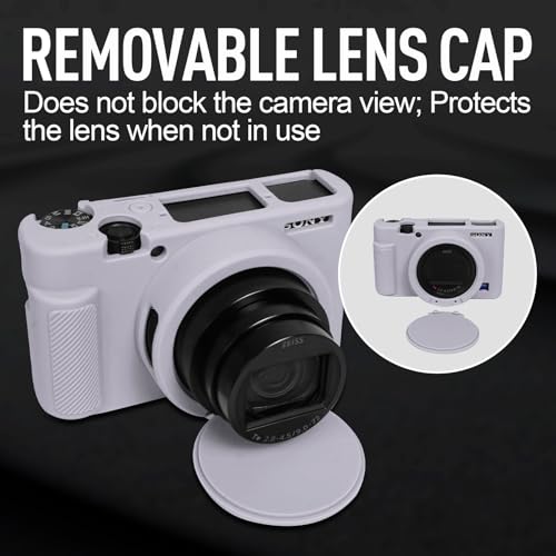 Image of Easy Hood Case for Sony DSC-RX100 IV V VI VII DSLR Camera, Silicone Camera Case Lightweight Soft Carrying Cover with Removable Lens Cover (Light Purple)